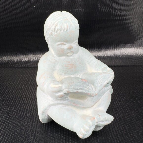 Vintage Isabel Bloom Girl Reading A Book Figurine Heavy Paperweight Figure Decor - Picture 11 of 11